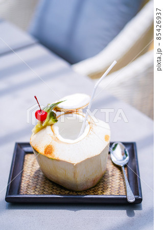 sweet coconut water serve in restaurant sweet coconut water serve in restaurant 85426937
