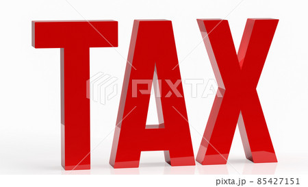 The red tax on white  background  for business concept 3d rendering 85427151
