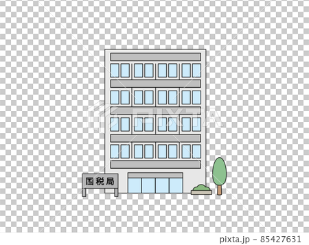 National Tax Bureau exterior building front line drawing simple illustration material 85427631
