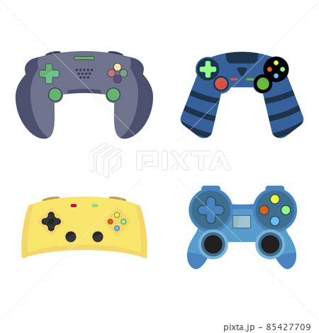 Vector joystick button flat collection, illustration gadget joypad Vector joystick button flat collection, illustration gadget joypad 85427709