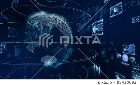 デジタル営業　在宅勤務　テレワーク　IoTによる大都市のデジタル化 背景画像のイメージ 85430692