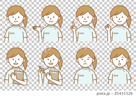 Female medical white coat manipulative treatment clinic pharmacy person illustration vector AI material 85431526
