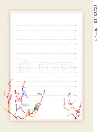 水彩で描いた野草の便箋 水彩で描いた野草の便箋 85432722