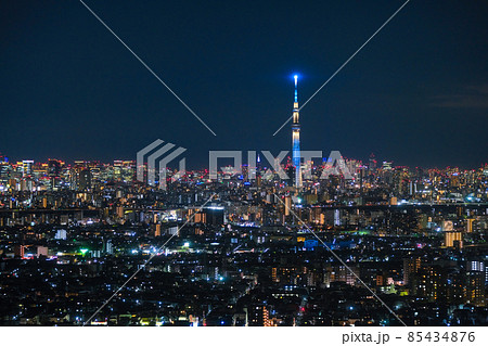 東京都の夜景 千葉県市川市、アイ・リンクタウン展望施設から 東京都の夜景 千葉県市川市、アイ・リンクタウン展望施設から 85434876