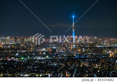 東京都の夜景 千葉県市川市、アイ・リンクタウン展望施設から 85434882