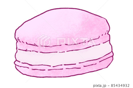 手描きで描かれたピンクのマカロン　その1png 85434932