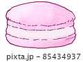 手描きで描かれたピンク色マカロン　png 85434937