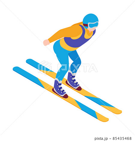 Ski Jumping Isometric Composition 85435468