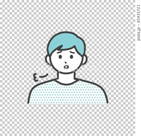 少年嘆息的插畫素材 少年嘆息的插畫素材 85435721