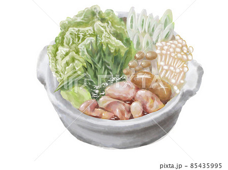 水彩の鍋物_水炊き01_1 水彩の鍋物_水炊き01_1 85435995