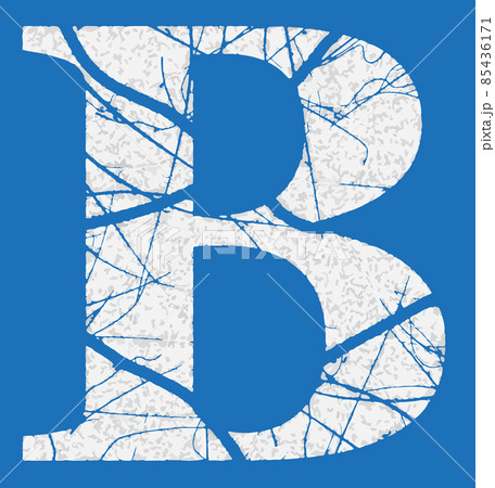 Grey distressed cracked letter.Vector lettering. Grey distressed cracked letter.Vector lettering. 85436171
