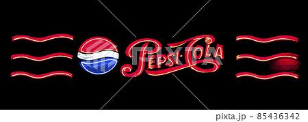 Neon light shaped into the Pepsi Cola's logo 85436342