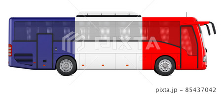 Bus travel in France, French bus tours, concept. 3D rendering 85437042