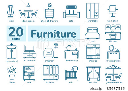 Furniture icons set Furniture icons set 85437516