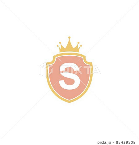 Letter S with shield icon logo design illustration 85439508