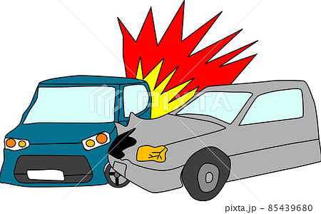 車の側面に衝突する自動車事故のイラスト素材