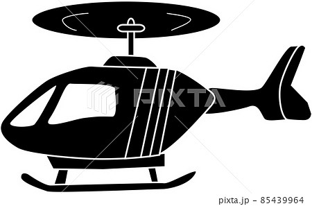 ヘリコプターのシルエット素材のイラスト素材