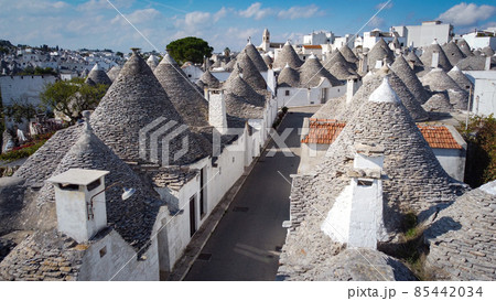 Famous landmark in Alberobello in Italy - the historic Trulli houses 85442034