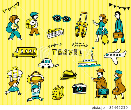 みんなで旅行に行こう！乗り物やトラベルアイテムたくさんセット 85442239