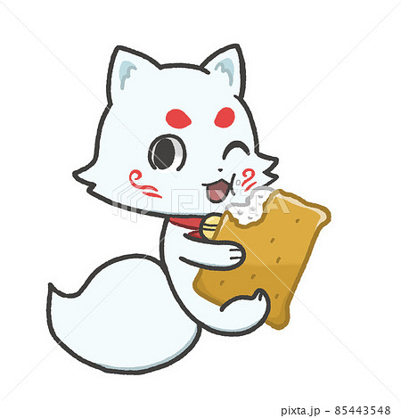 稲荷寿司を食べる白狐 85443548