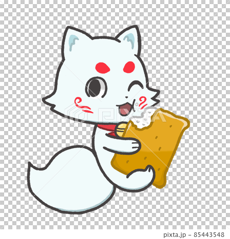稲荷寿司を食べる白狐 85443548