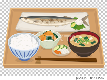 Grilled fish set meal (saury) 85444587