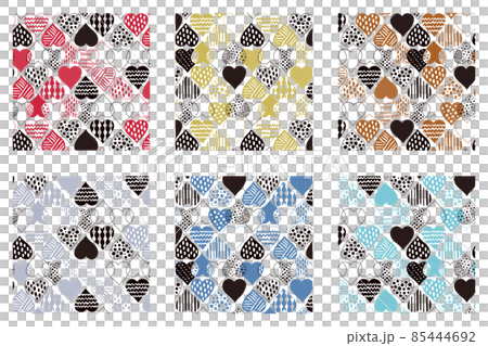 [Swatch] 6 colors of Scandinavian heart textiles 85444692