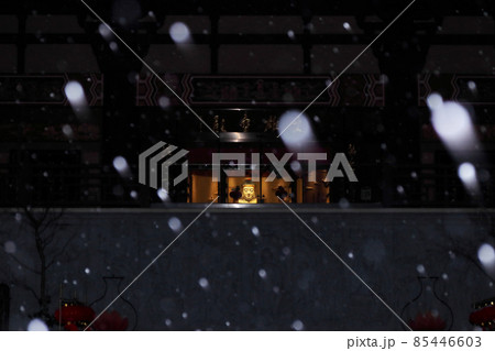 風の群馬気まま旅(小雪が深々と降る中、お釈迦様は人々の幸福を願い続ける。)渋川市伊香保、佛光山法水寺 風の群馬気まま旅(小雪が深々と降る中、お釈迦様は人々の幸福を願い続ける。)渋川市伊香保、佛光山法水寺 85446603