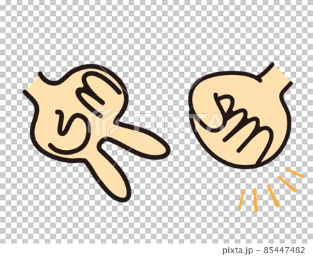 石頭剪刀布手標誌矢量圖 85447482