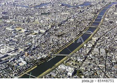 江戸川区上一色付近を空撮 85448751