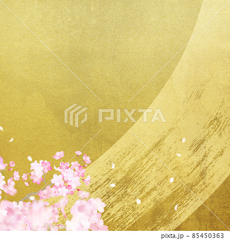 桜と金箔の和風背景 桜と金箔の和風背景 85450363