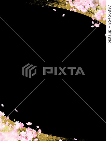 桜と金箔の和風背景 桜と金箔の和風背景 85450397