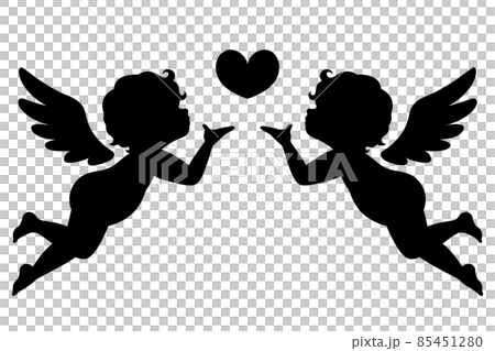 Cupid of love silhouette illustration 17 85451280