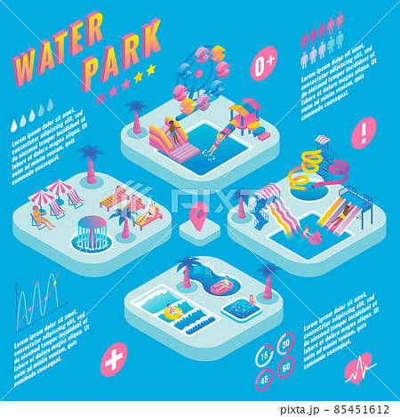 Water park vector isometric infographics 85451612