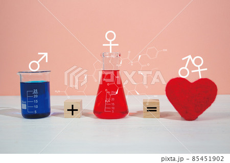 男と女のケミストリー(男+女=愛)、男女の会い、愛情ホルモンと呼ばれるオキシトシンの化学式付き) 男と女のケミストリー(男+女=愛)、男女の会い、愛情ホルモンと呼ばれるオキシトシンの化学式付き) 85451902