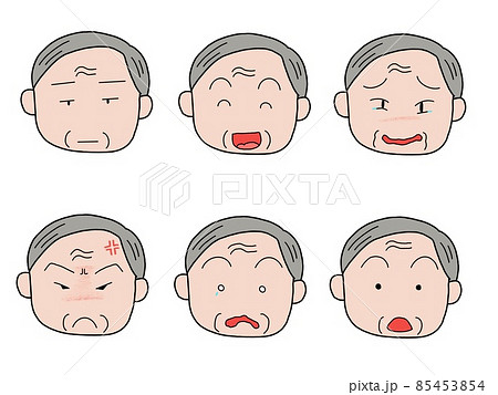 高齢者顔喜怒哀楽 85453854