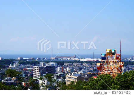 大牟田市　延命配水池から有明海方向の市街地の景観 85455436