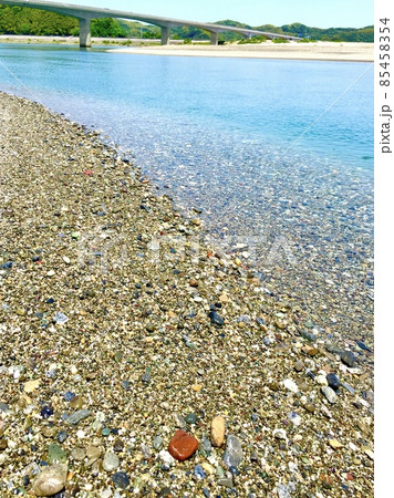 清流・仁淀川の河口の風景、高知県 清流・仁淀川の河口の風景、高知県 85458354