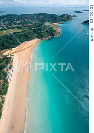 Aerial view of Nai Harn beach in Phuket, Thailand 85459205