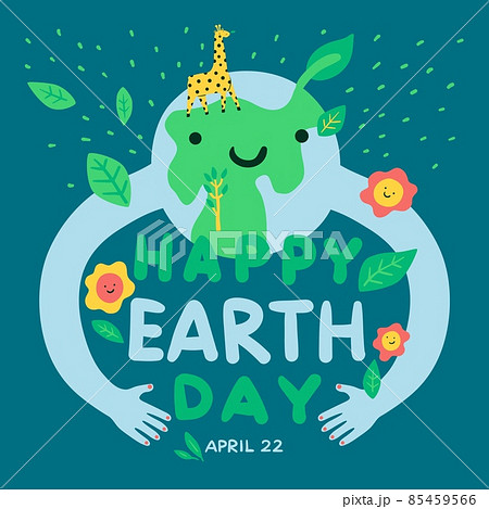 Earth day poster. Globe embraces nature. Ecology lifestyle. Friendly organic design. Save planet. Green environment. Forests or animals protection. International holiday. Vector concept Earth day poster. Globe embraces nature. Ecology lifestyle. Friendly organic design. Save planet. Green environment. Forests or animals protection. International holiday. Vector concept 85459566