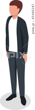 Businessman stay straight, dressed in suit isolated 85460287