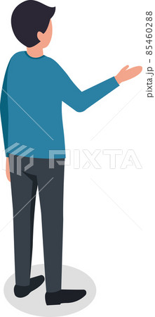 Man greeting and holds out hand isolated 85460288