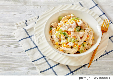 salad of chicken breast, corn, ananas, cucumber 85460663