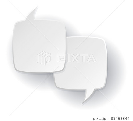 Dialog boxes. White paper chat message bubbles 85463344