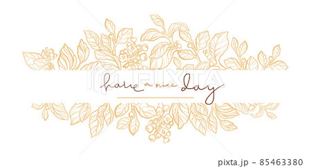 Vector wedding floral template with lettering 85463380