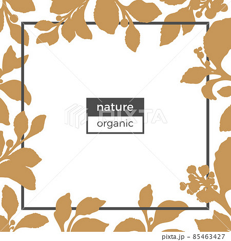 Vector floral template of silhouette golden mate branches. 85463427