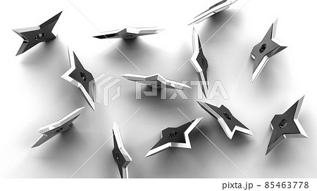 Shuriken - Ninja’s throwing stars on white backgro 85463778