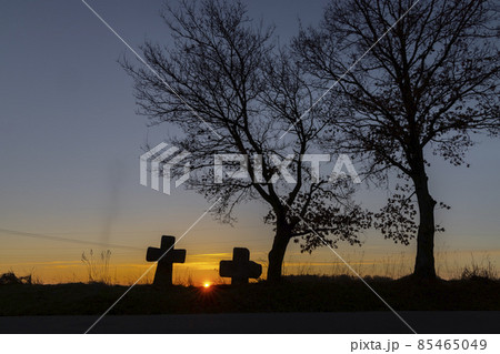 Reconciliation crosses near Milhostov, Western Bohemia, Czech Republic 85465049