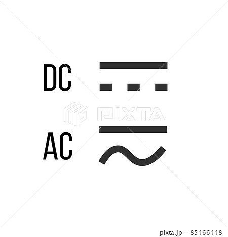 Direct and Alternating Current DC and AC Symbol Sign, Vector Illustration, Isolate On White Background. 85466448