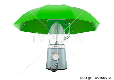 Electric blender under umbrella, 3D rendering Electric blender under umbrella, 3D rendering 85466518
